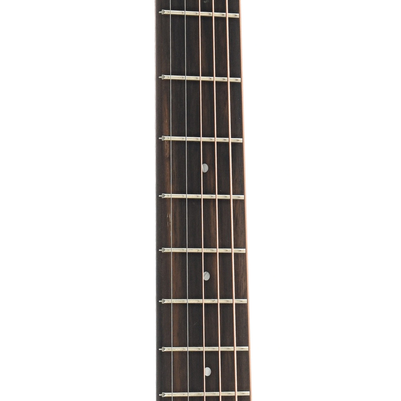 Fretboard of Taylor BT2 Mahogany Baby Taylor Acoustic Guitar Left Handed