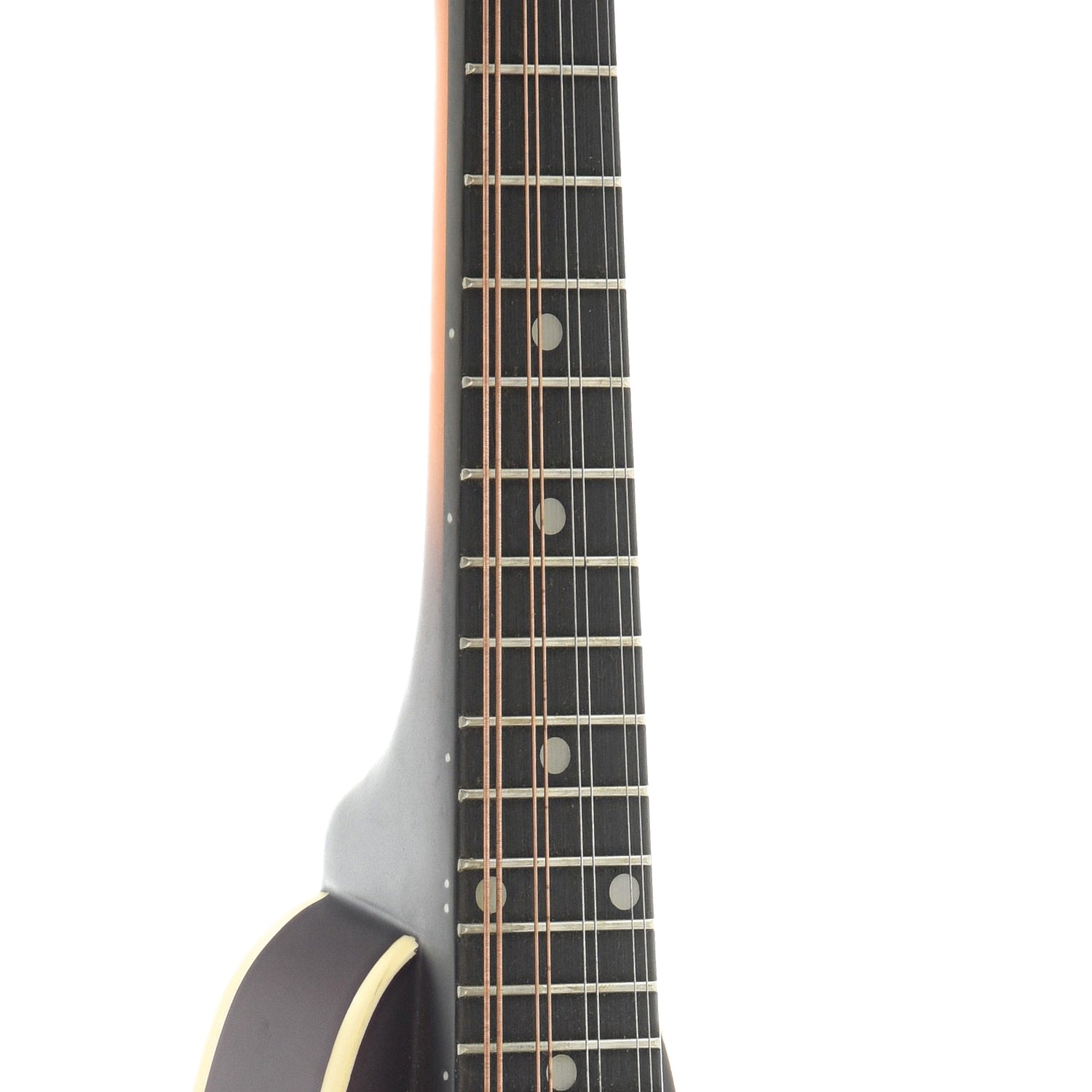 Fretboard of Recording King Dirty 30's A-Style Mandolin