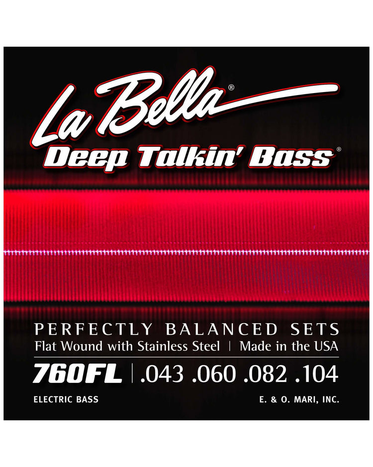 Front of La Bella 760FL/S Flat Wound Short Scale Bass Strings