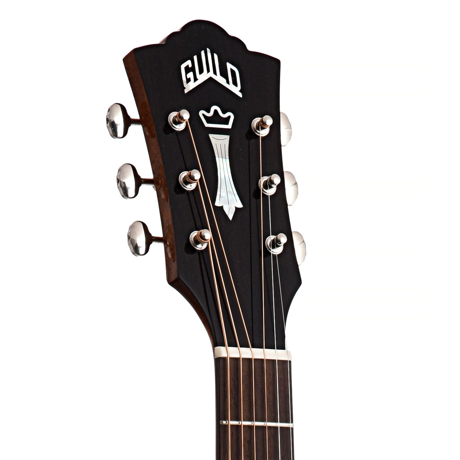 Front headstock of Guild Westerly Collection D-120CE Cutaway