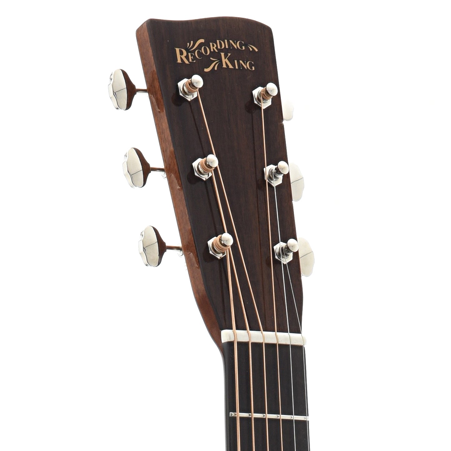 Front Headstock of Recording King RO-328 000 Acoustic Guitar 