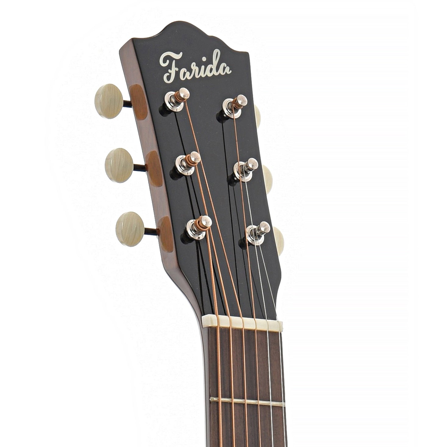 Front Headstock of Farida Old Town Series OT-65 X Wide VBS Acoustic Guitar