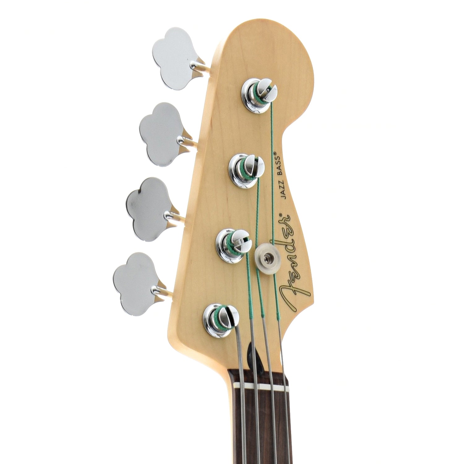 front headstock of Fender Player Jazz Bass Fretless, 3 Color Sunburst