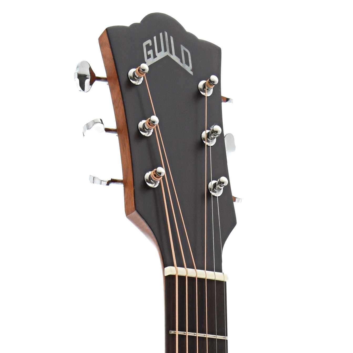 Front headstock of Guild Archback OM-240CE Acoustic 