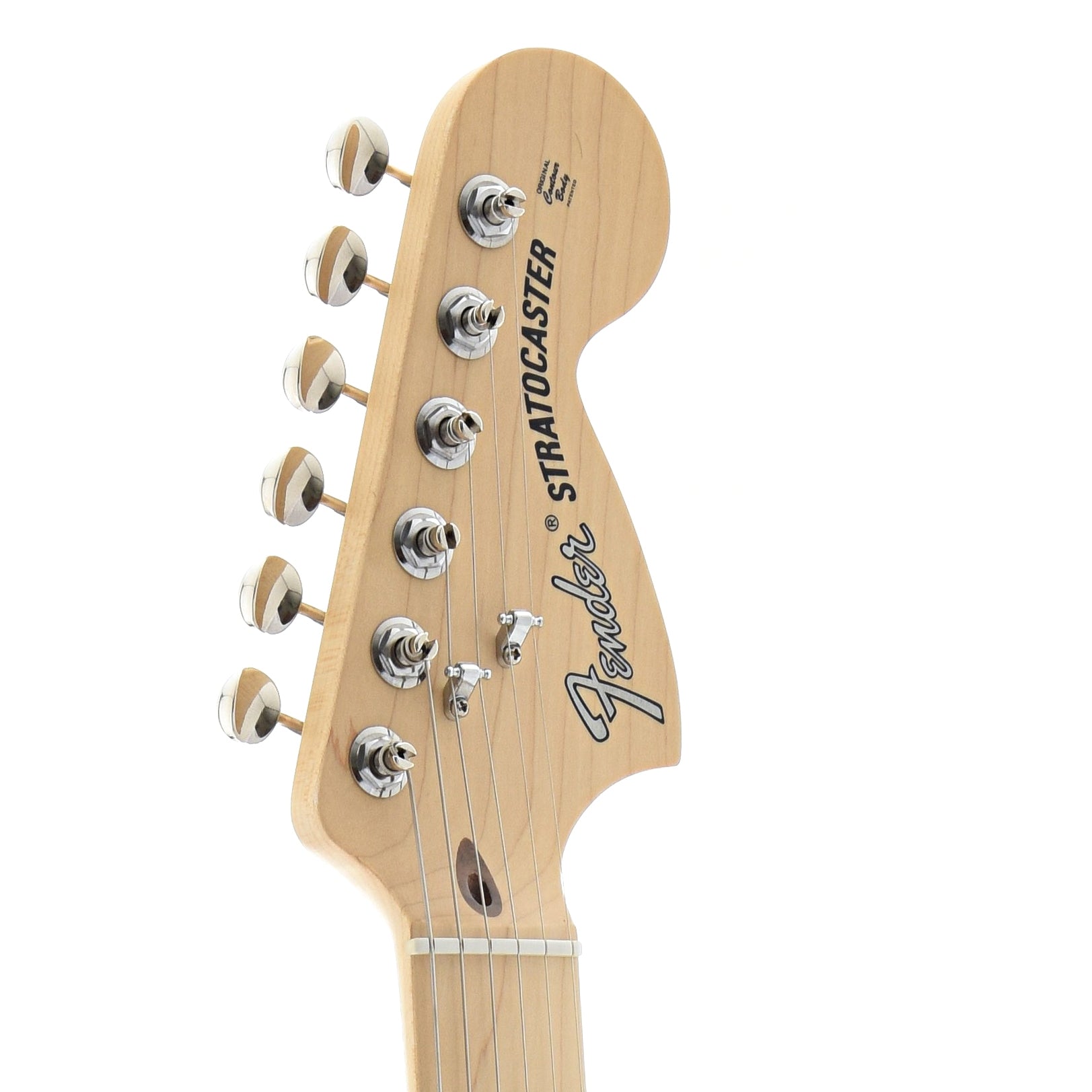Front headstock of Fender American Performer Stratocaster HSS, Black