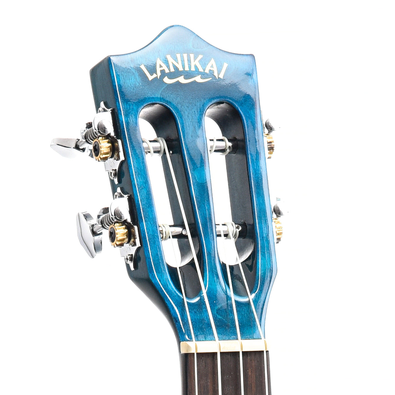 Lanikai Quilted Maple Blue Stain Acoustic-Electric Concert Ukulele