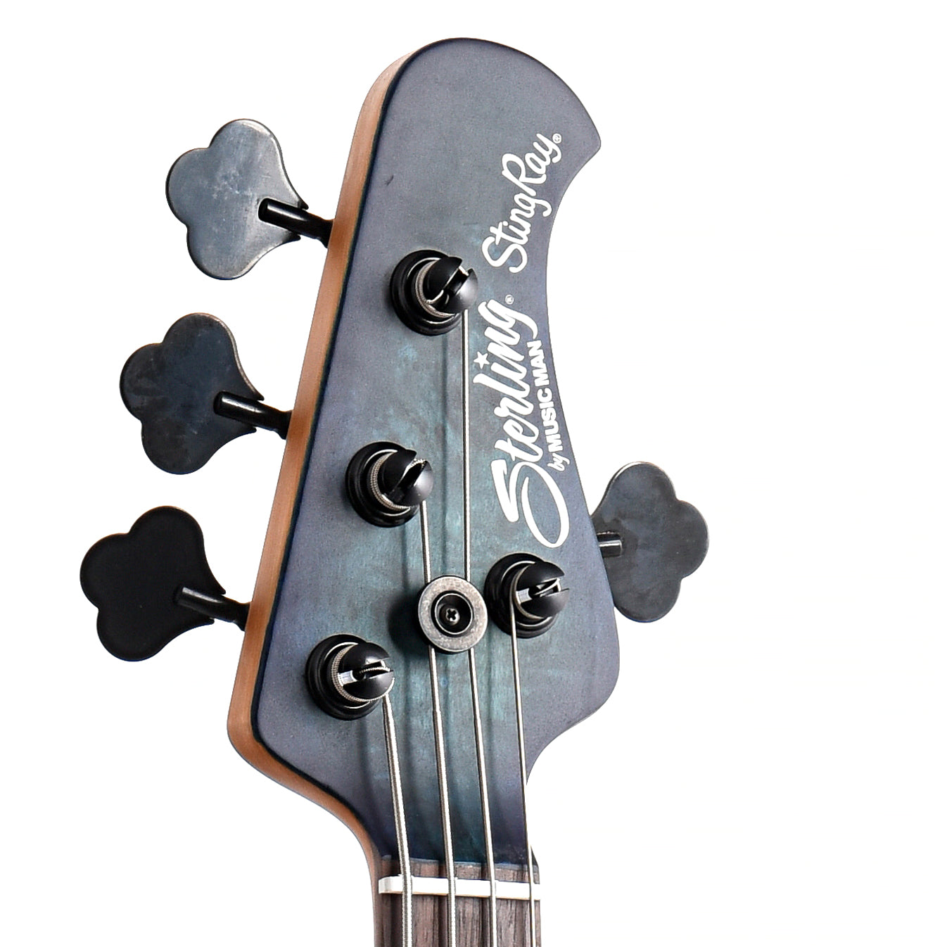 Front Headstock of Sterling by Music Man StingRay34 4-String Bass