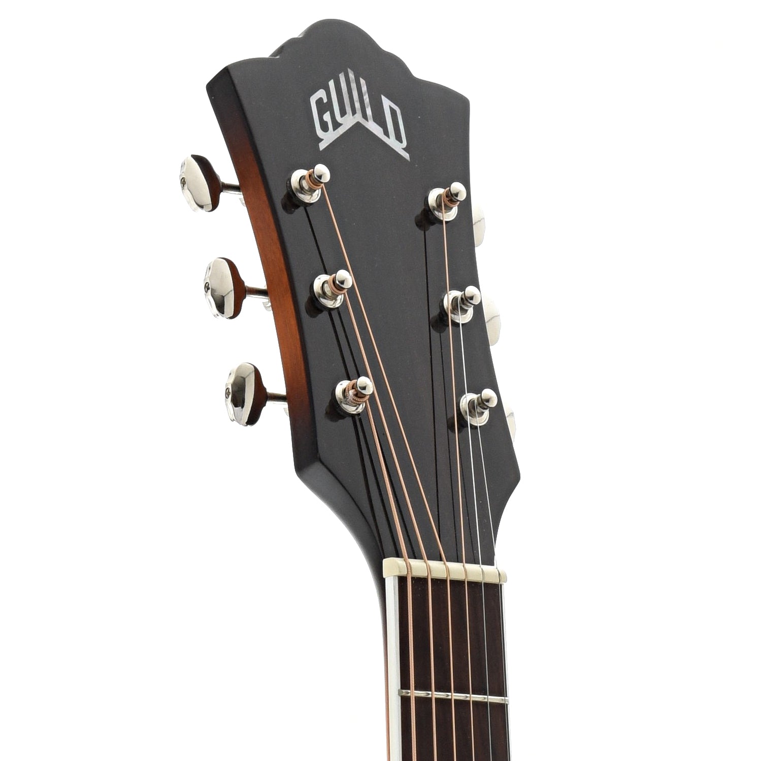 Front Headstock of Guild F-250E Archback Deluxe Jumbo Acoustic Guitar