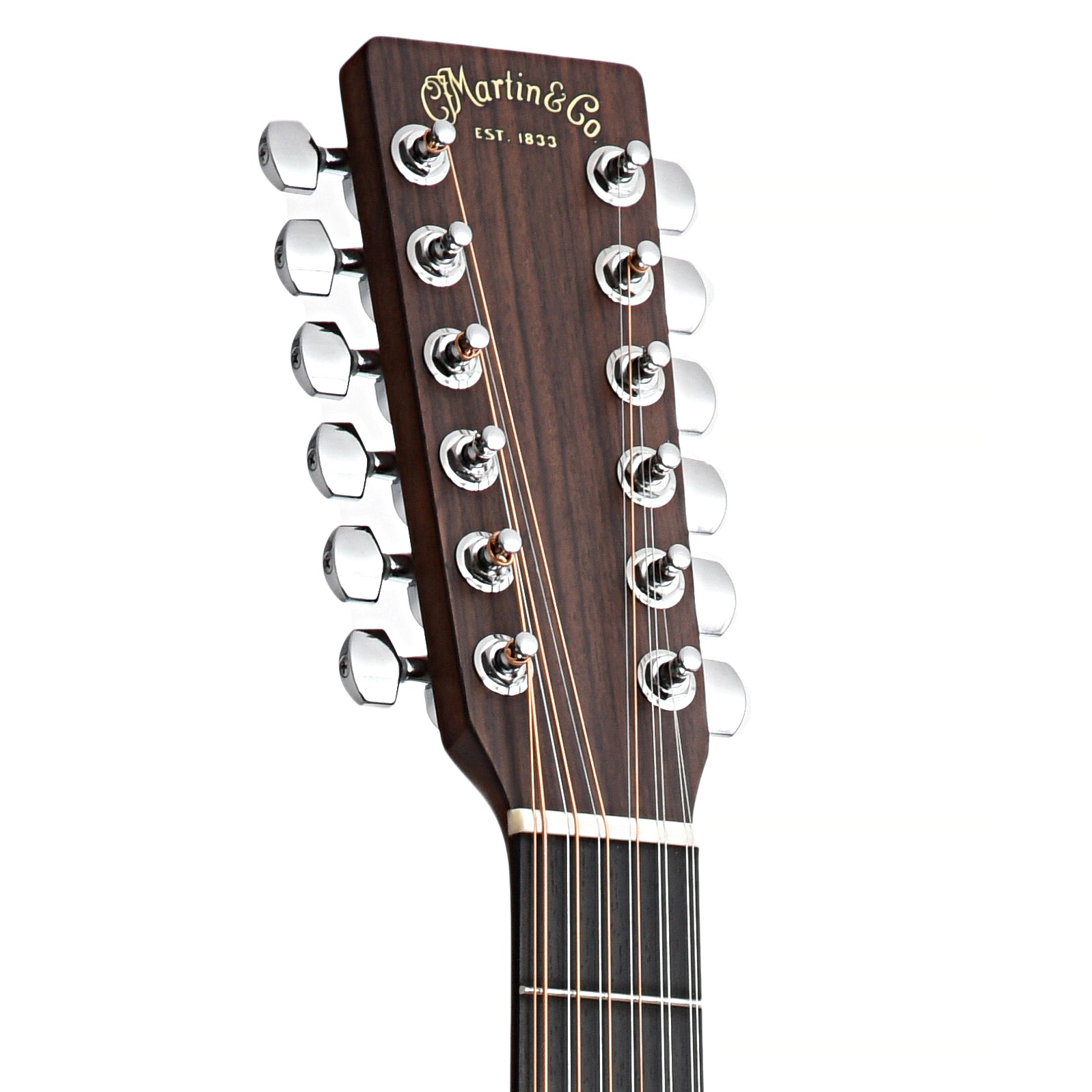 Front Headstock of Martin Grand J-16E Thin-Body 12-String Guitar 