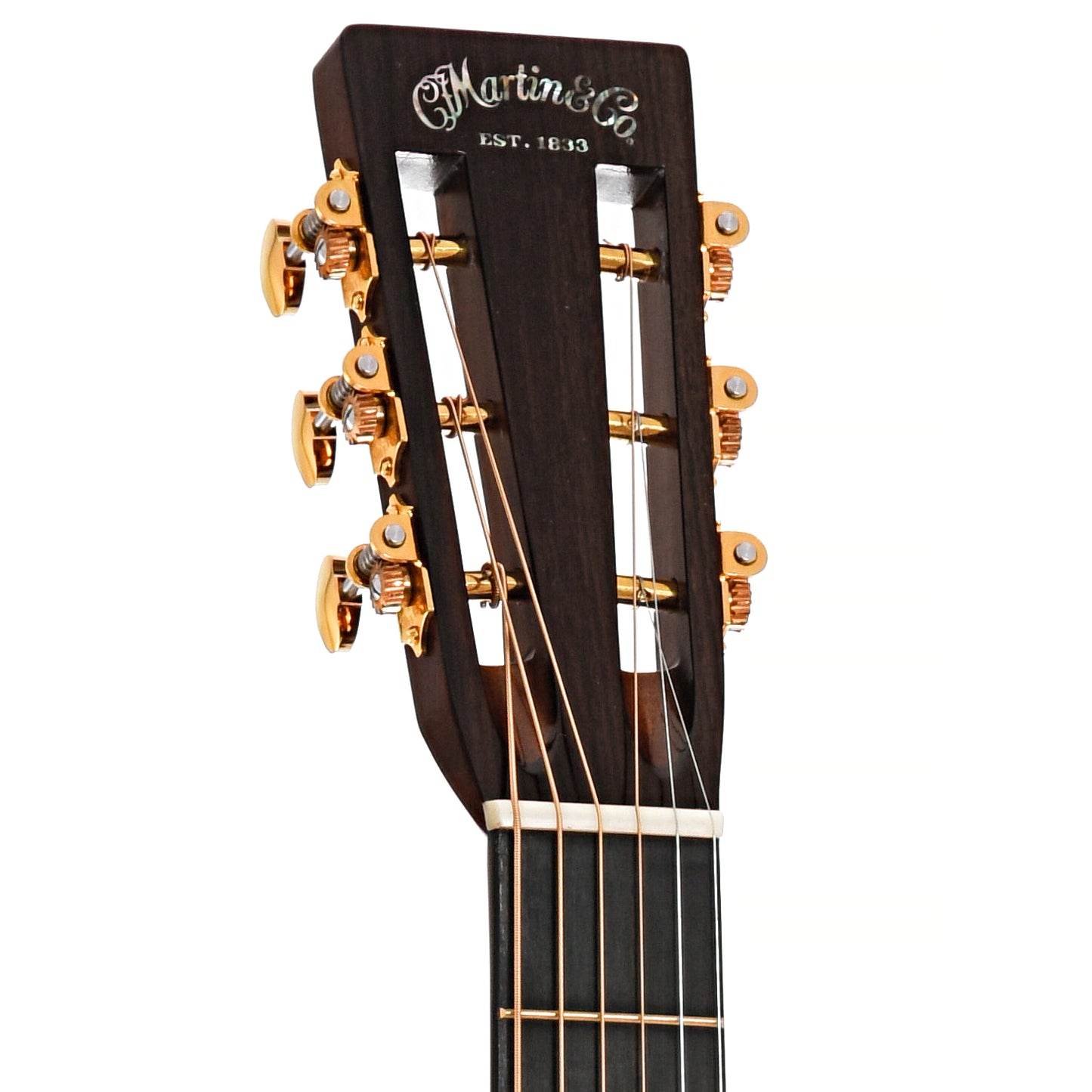 Front headstock of Martin 0-12 28 Modern Deluxe Guitar