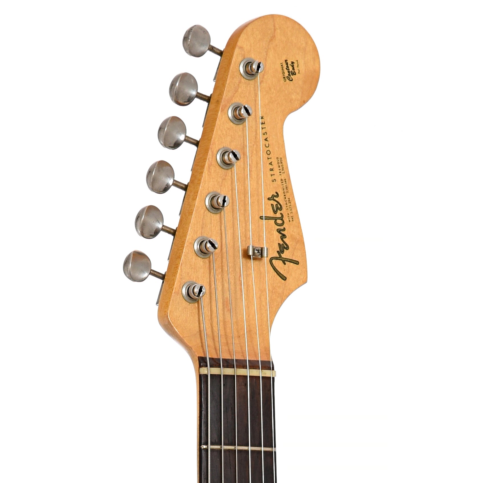 Front headstock of Fender Stratocaster Electric Guitar 