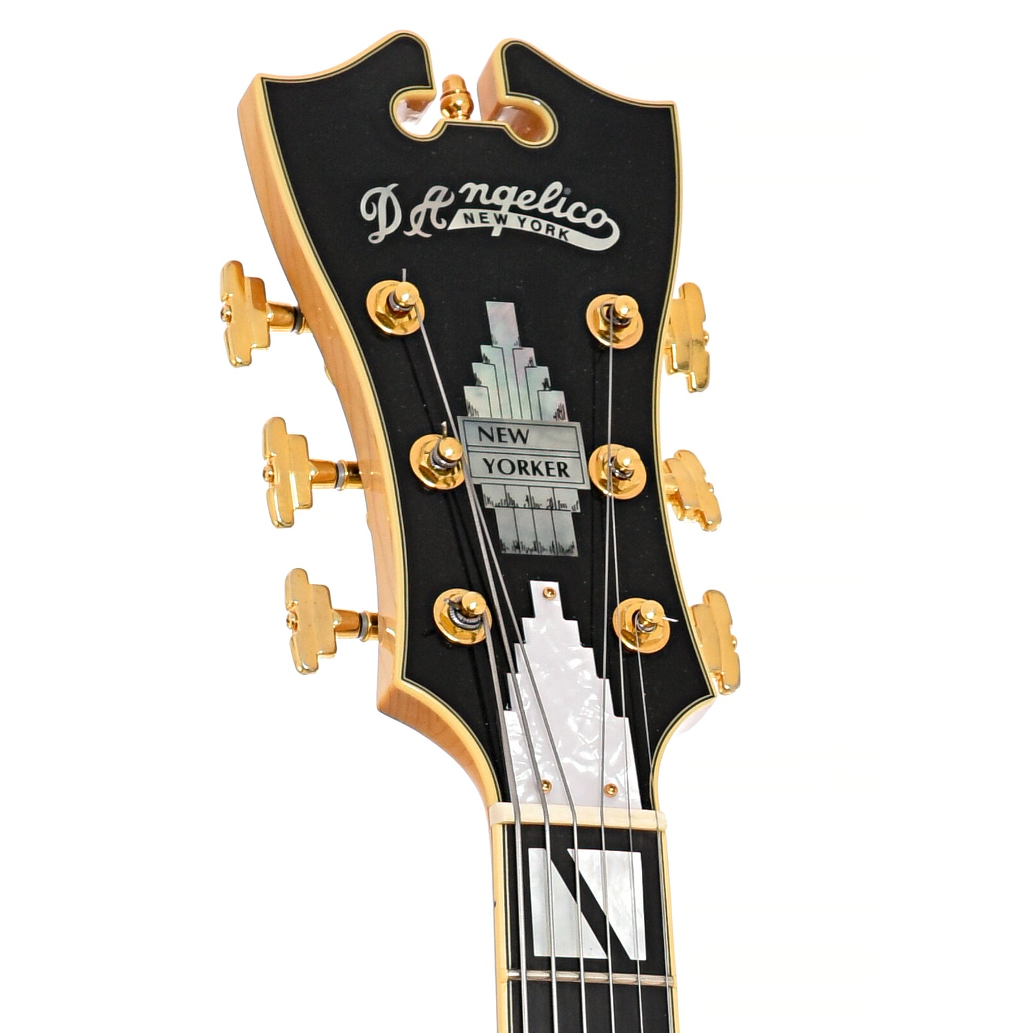 Front headstock of D'Angelico NYL-2 DH