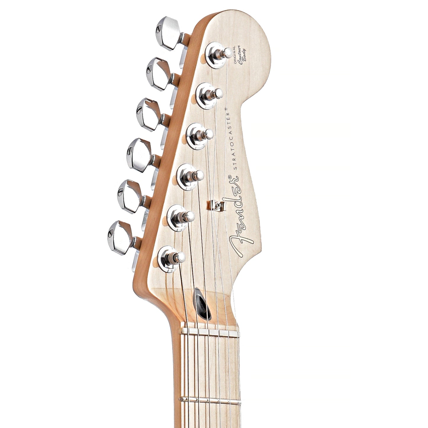 Front headstock of Fender Player Stratocaster, Tidepool
