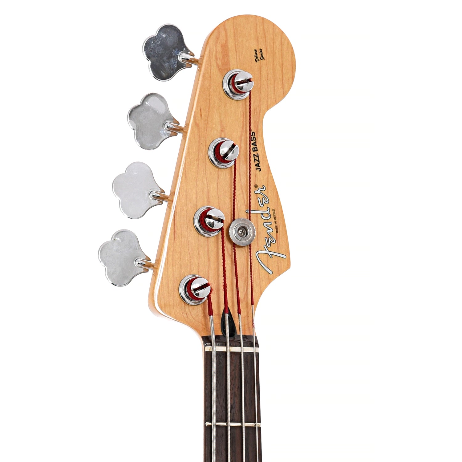 Front headstock of Fender Active Deluxe Jazz Bass 