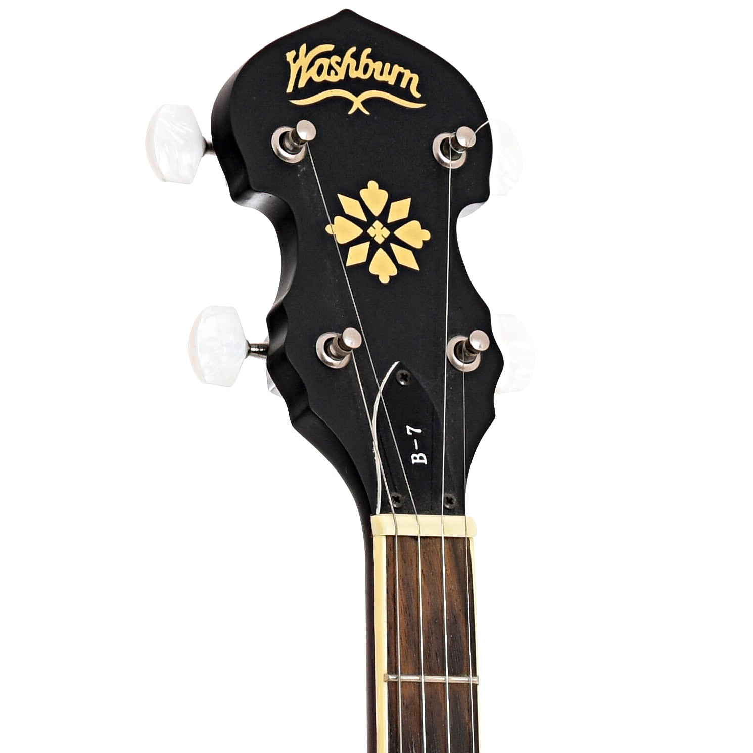 Front headstock of Washburn B-7 Open Back Banjo