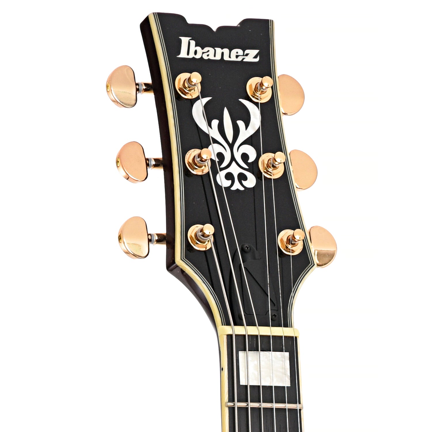 Front headstock of Ibanez Artcore Expressionist AM93ME Semi-Hollowbody Guitar, Natural