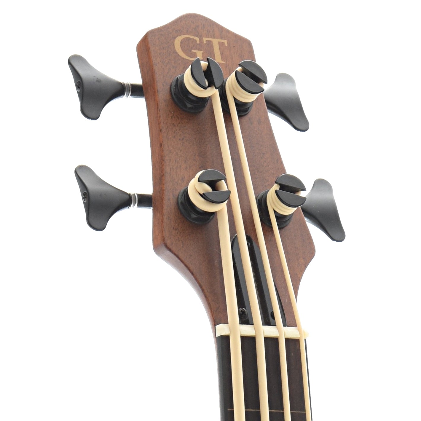 front headstock of Gold Tone ME-BassFL Fretless Solid Body MicroBass