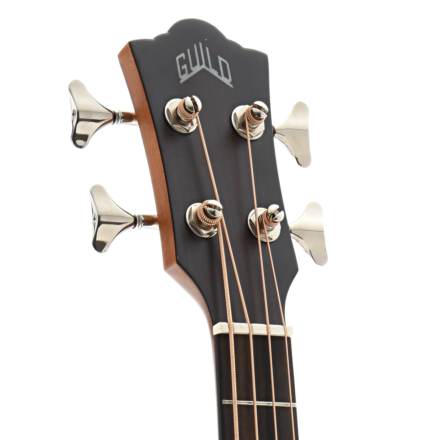 Front Headstock of Guild Jumbo Junior Acoustic Bass Guitar