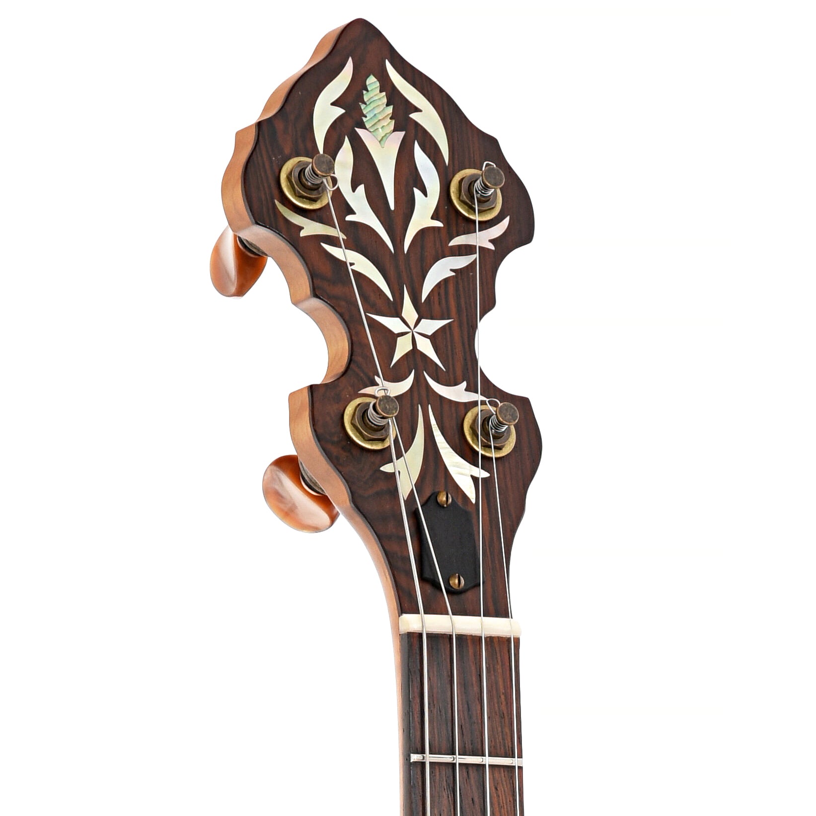 Front Headstock of Ome Oracle 19-Fret, 12" Tenor Banjo