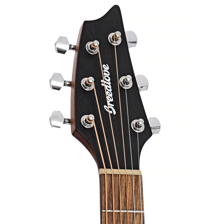Front headstock of Breedlove Eco Collection Discovery S Concert European-African Mahogany