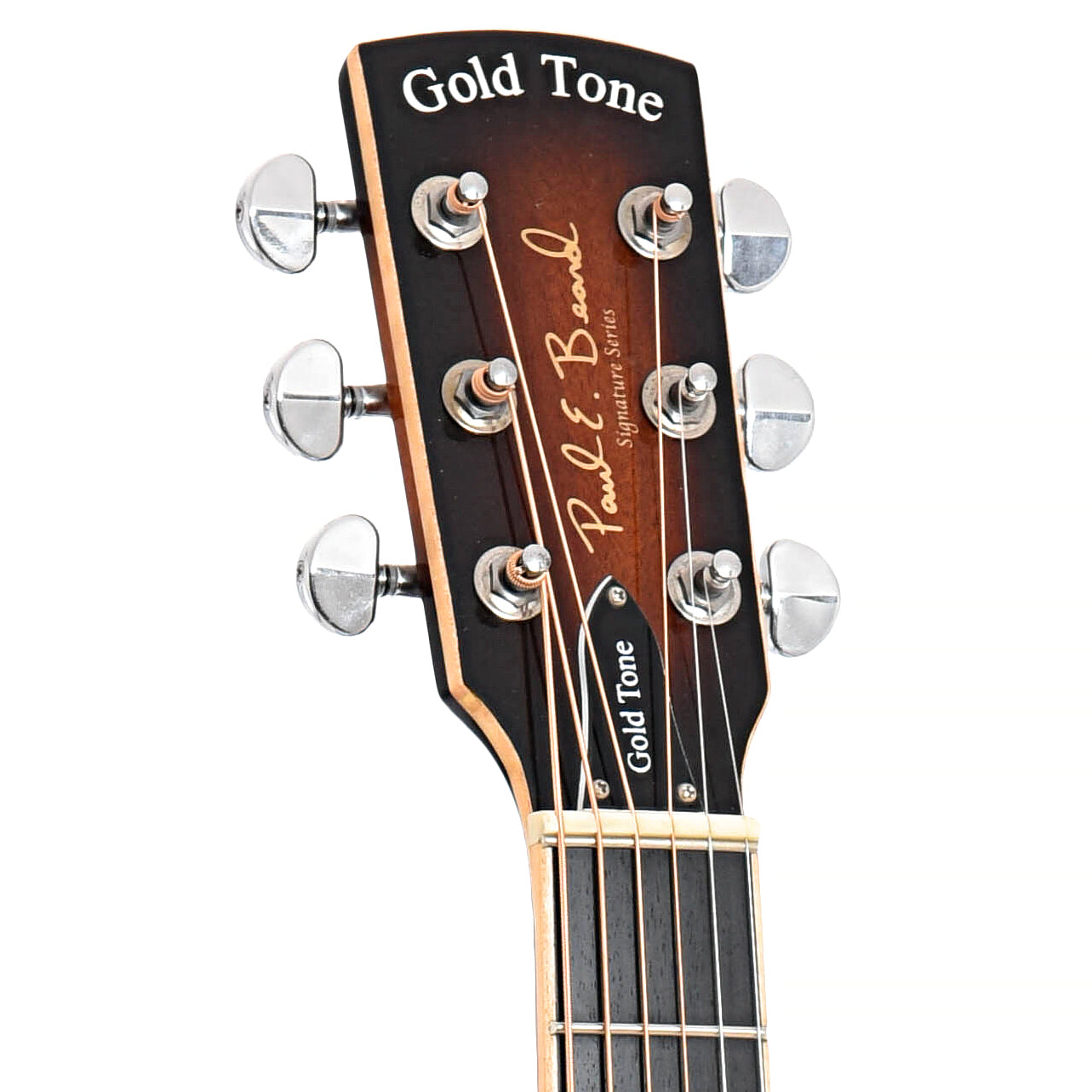 Front headstock of Gold Tone PBR-CA Resonator Guitar