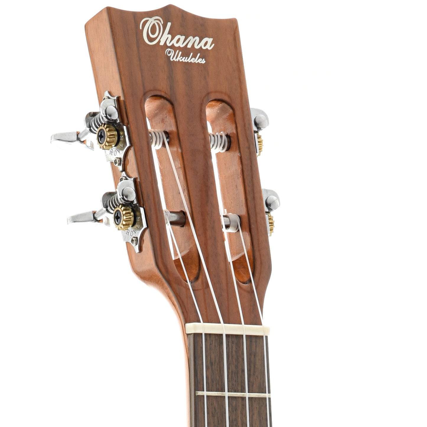 front headstock of Ohana BKT-250G Tenor Scale Baritone Ukulele