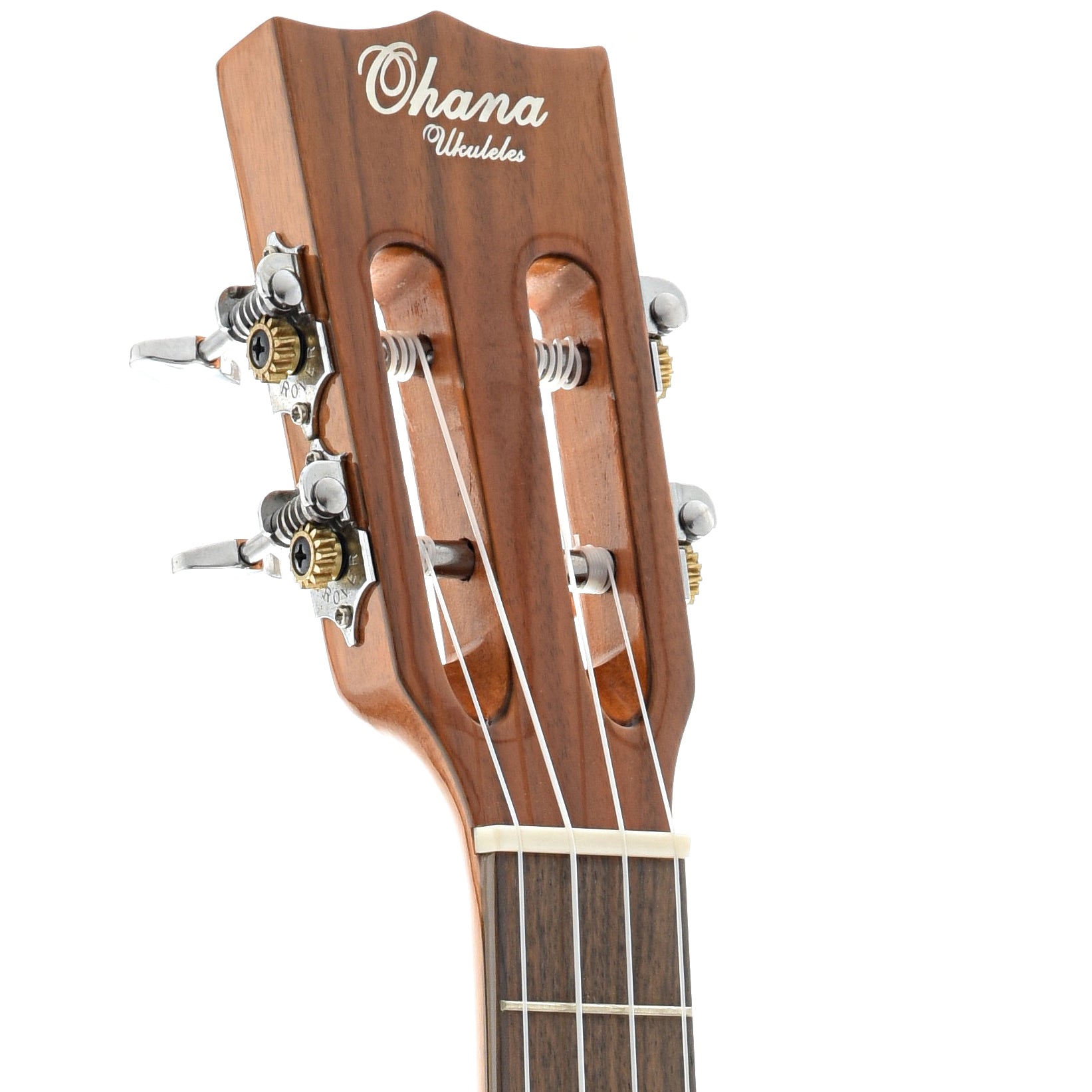 front headstock of Ohana BKT-250G Tenor Scale Baritone Ukulele