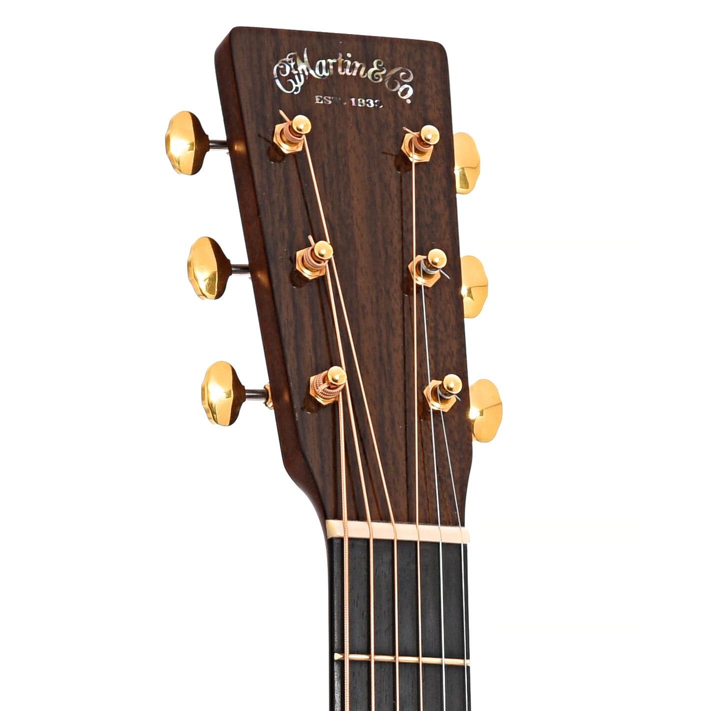 Headstock of Martin D-18 Modern Deluxe Acoustic Guitar