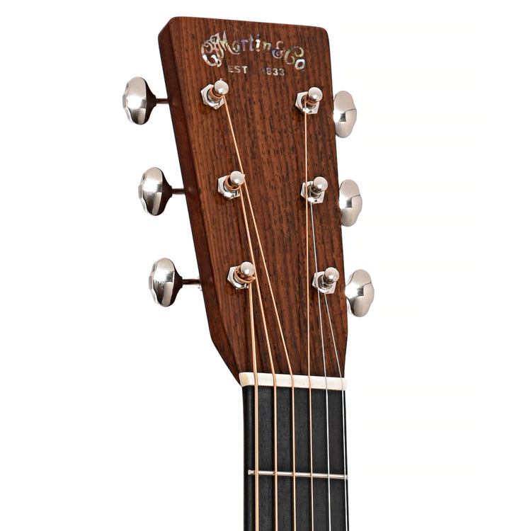 Front headstock of Martin Super D Guatemalan Rosewood Dreadnought 