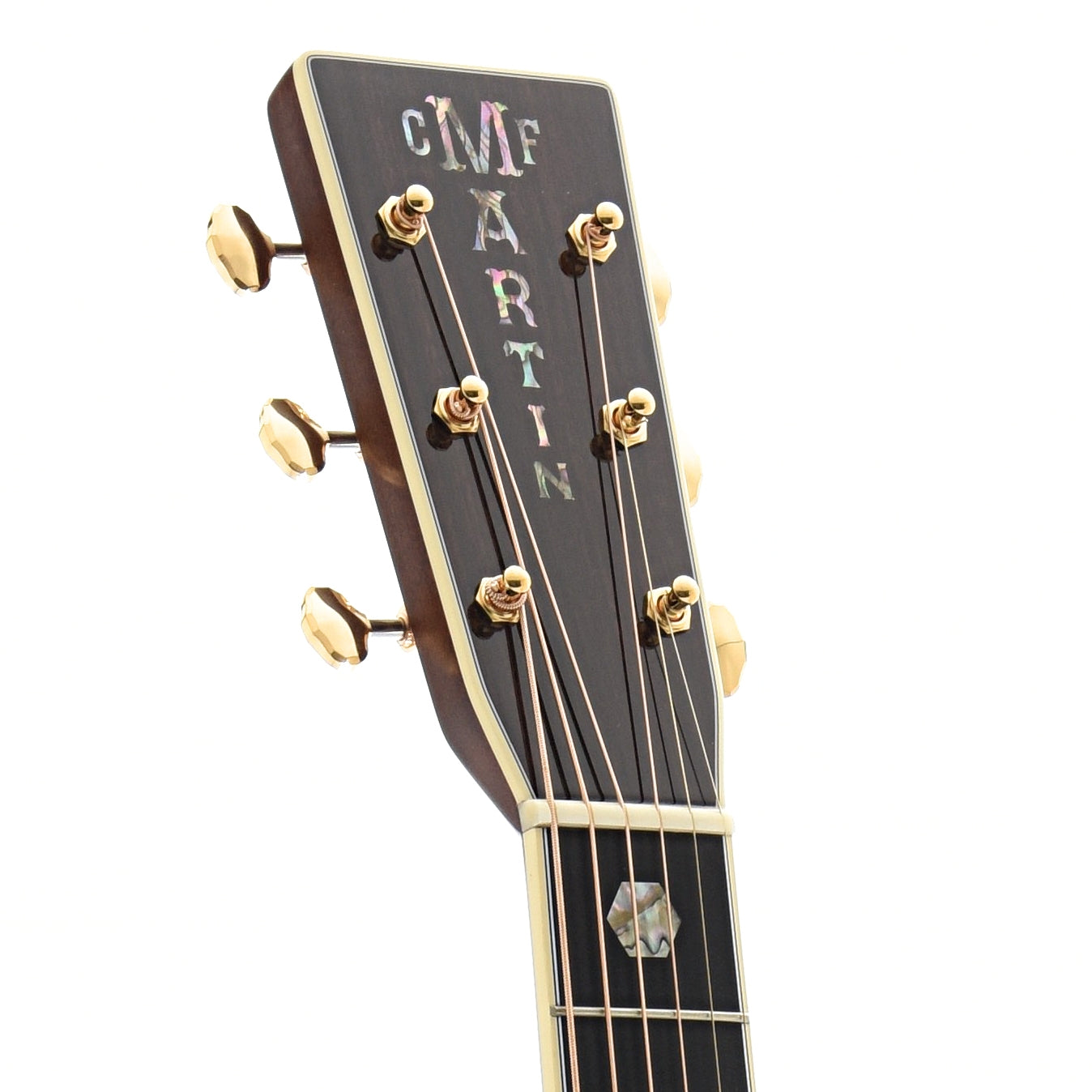 Front Headstock of Martin J-40 Guitar 