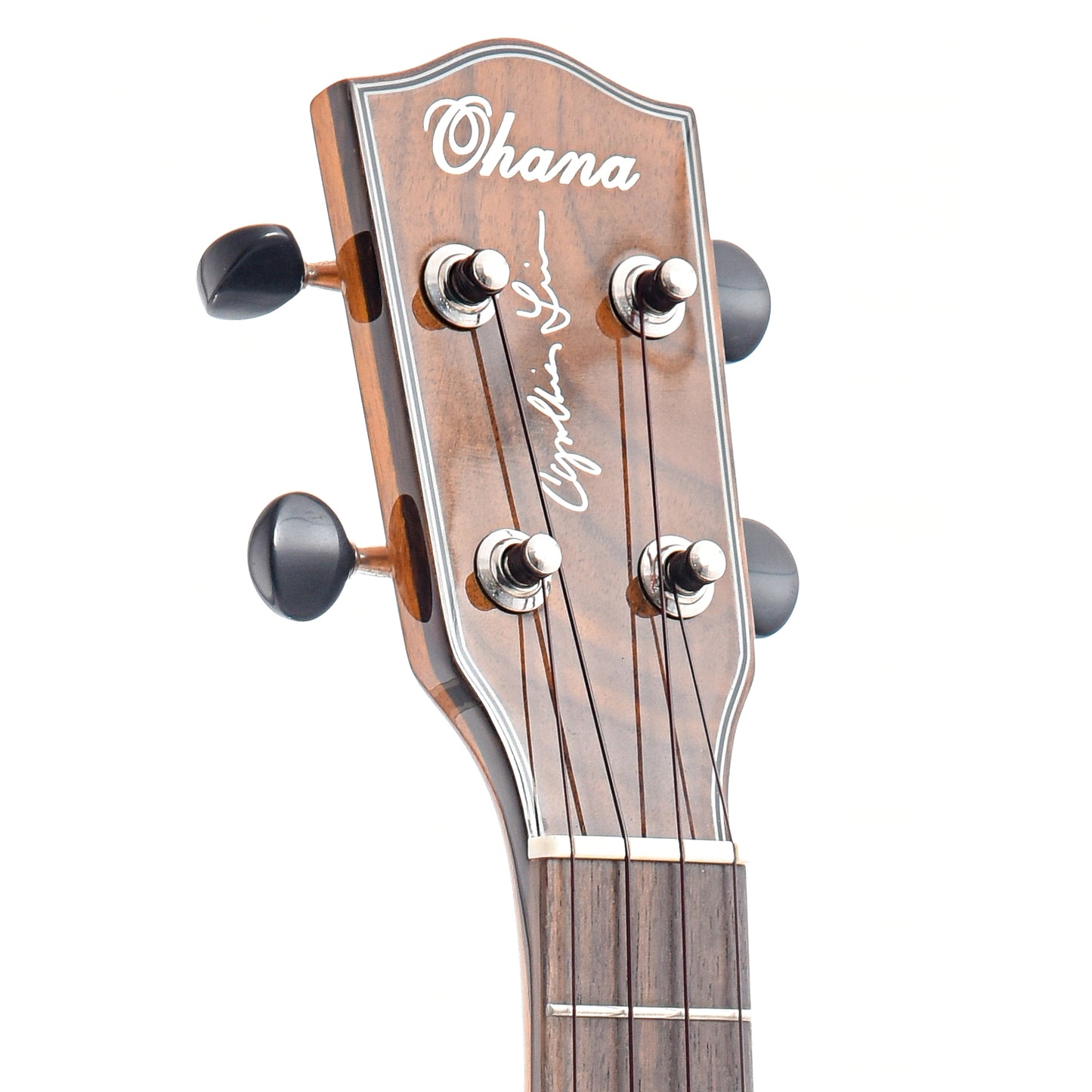 front headstock of Ohana CK-35CGE CL Cynthia Lin Signature Model