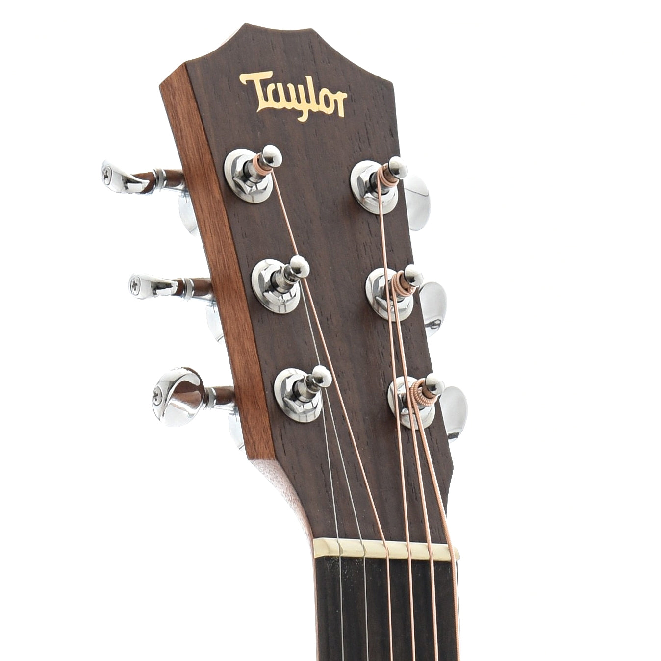 Front Headstock of Taylor BT2 Mahogany Baby Taylor Acoustic Guitar Left Handed