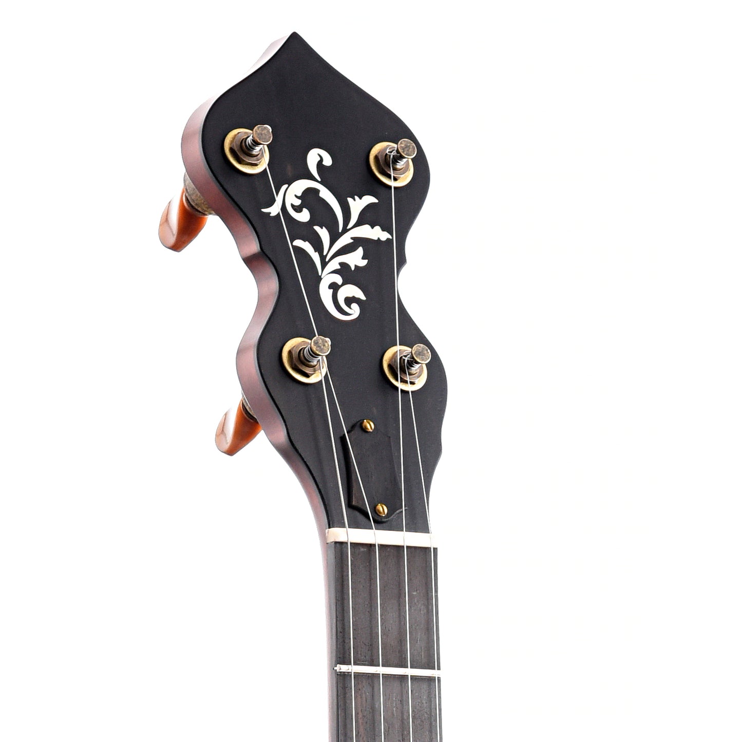 Image 6 of Ome Flora 11" Openback Banjo & Case, Curly Maple, Dark Stain - SKU# FLORA-CMPL11DK : Product Type Open Back Banjos : Elderly Instruments
