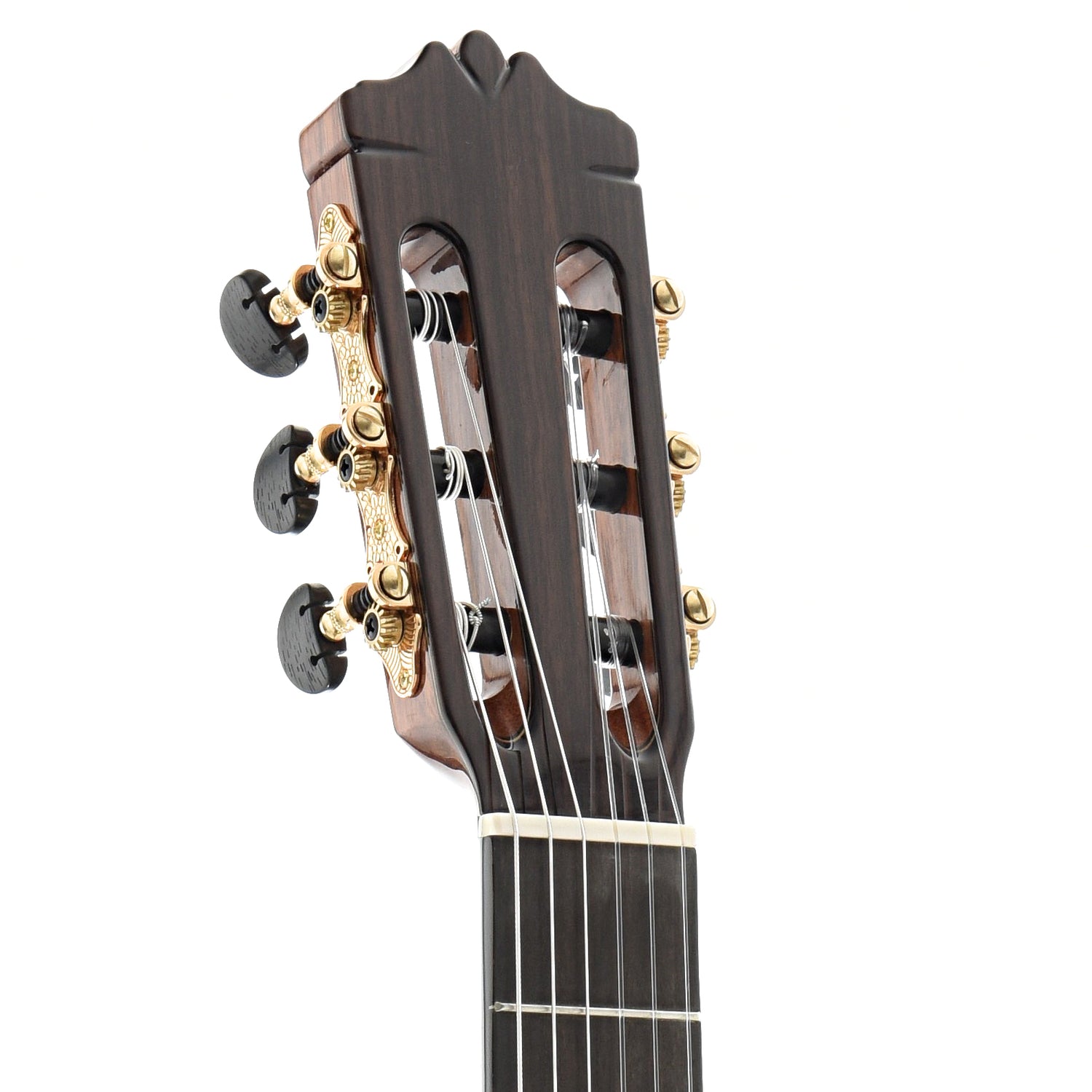 front headstock of Cordoba C10 Classical Guitar, Cedar Top