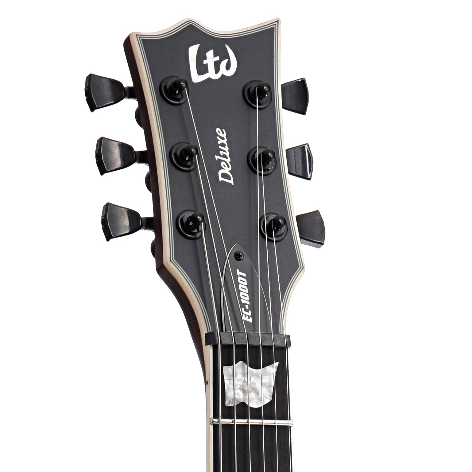 Front headstock of ESP LTD EC-1000T CTM Full Thickness Electric Guitar, Tobacco Sunburst Satin