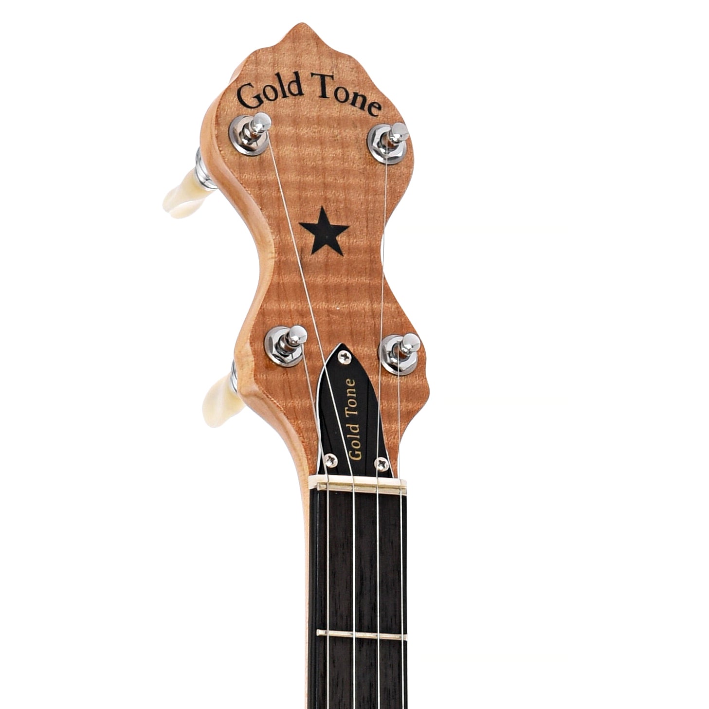 Front headstock of Gold Tone Maple Mountain MM-150LN Longneck Banjo