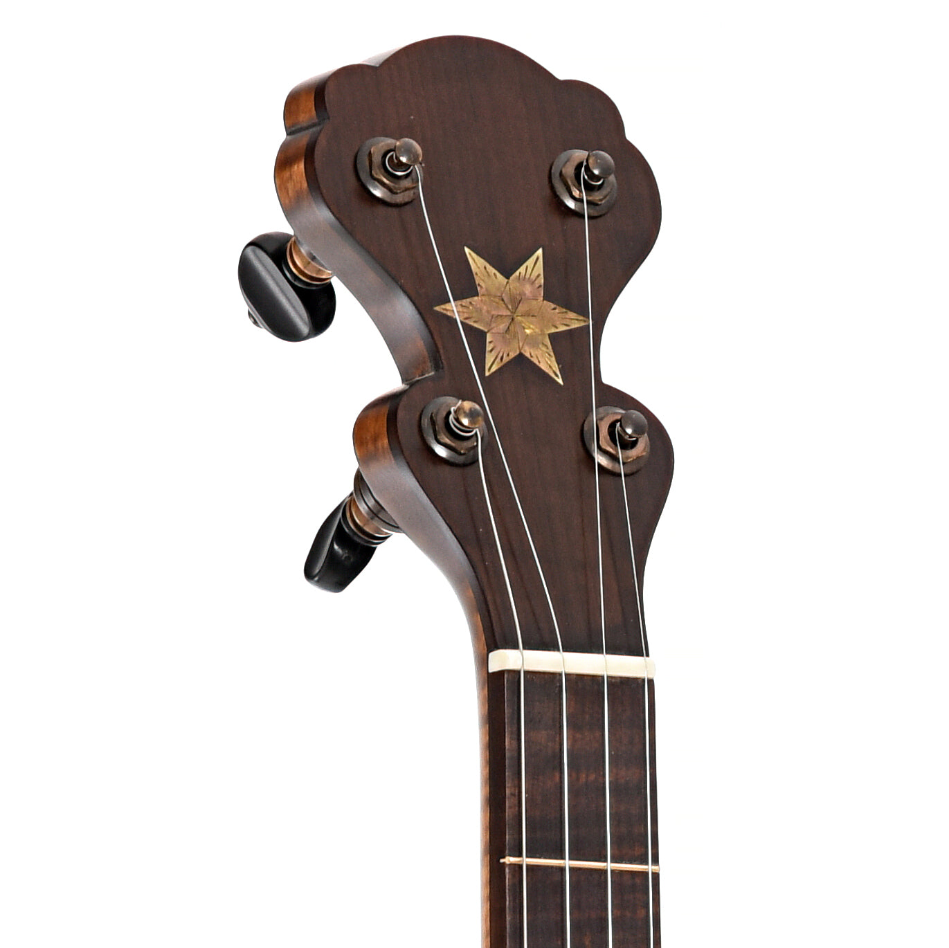 Front headstock of Pete Ross Dobson Banjo, 11" Rim