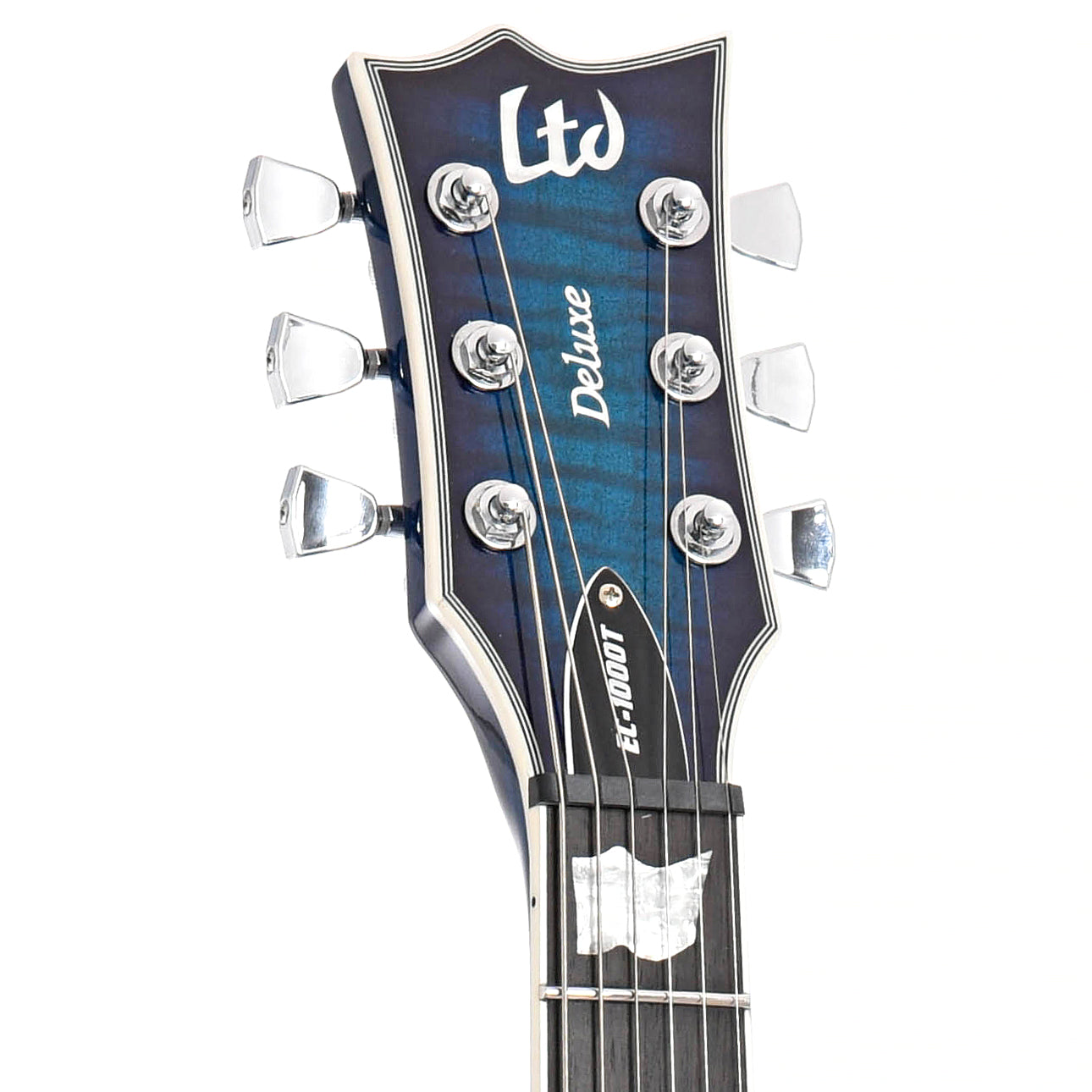 Front headstock of ESP LTD EC-1000T CTM Electric Guitar, Violet Shadow