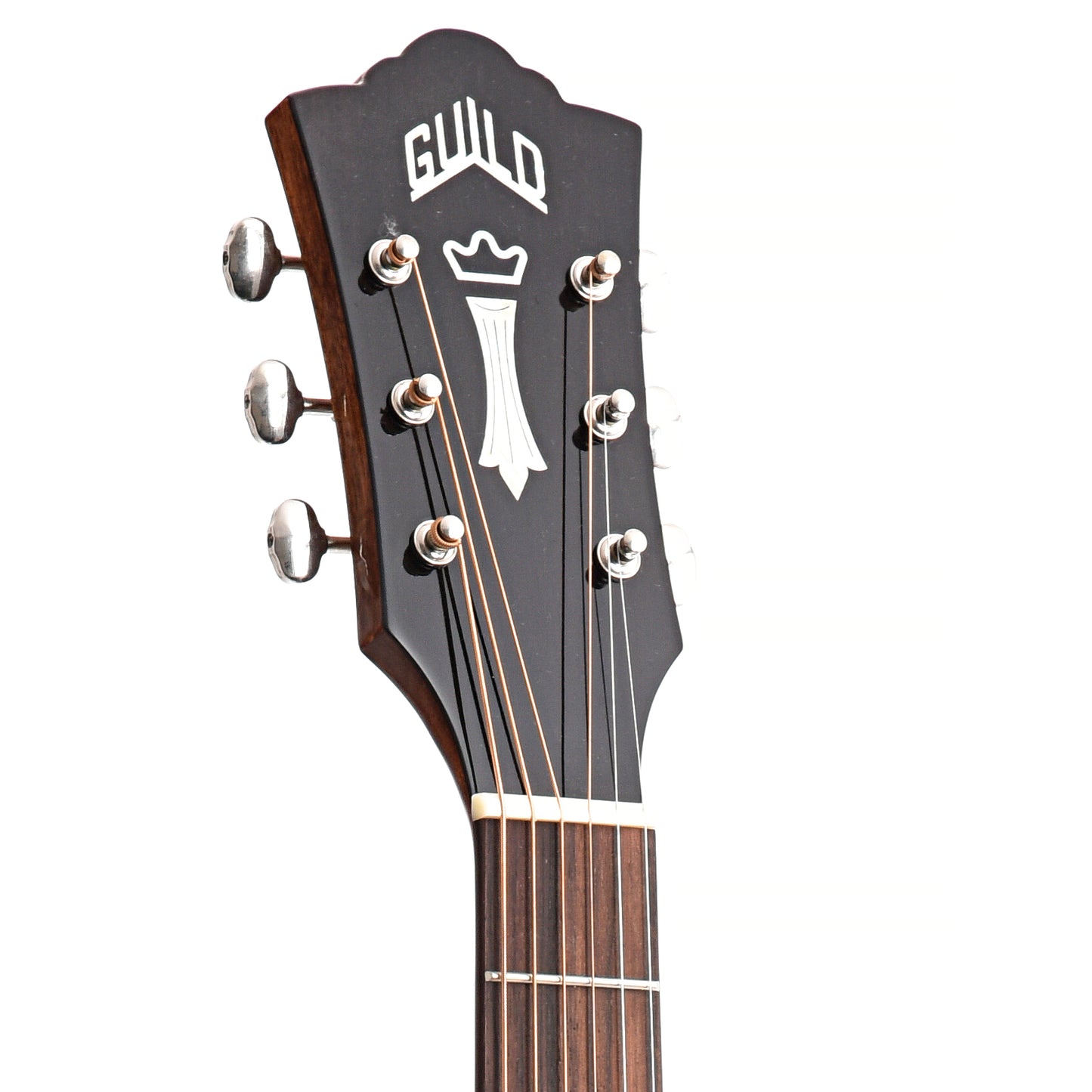 Front Headstock of Guild Westerly Collection D-120 Acoustic Guitar