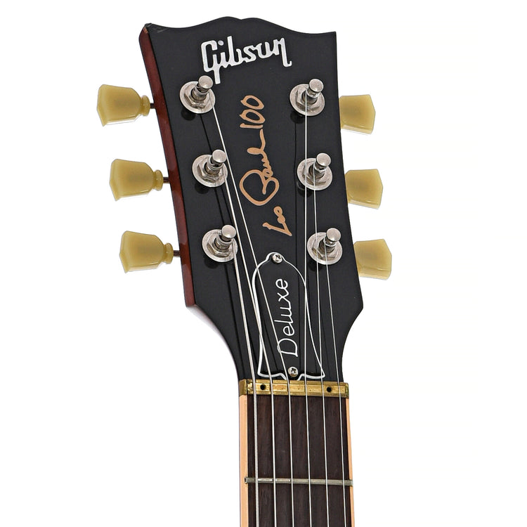 Front headstock of Gibson Les Paul Deluxe 100th Anniversary