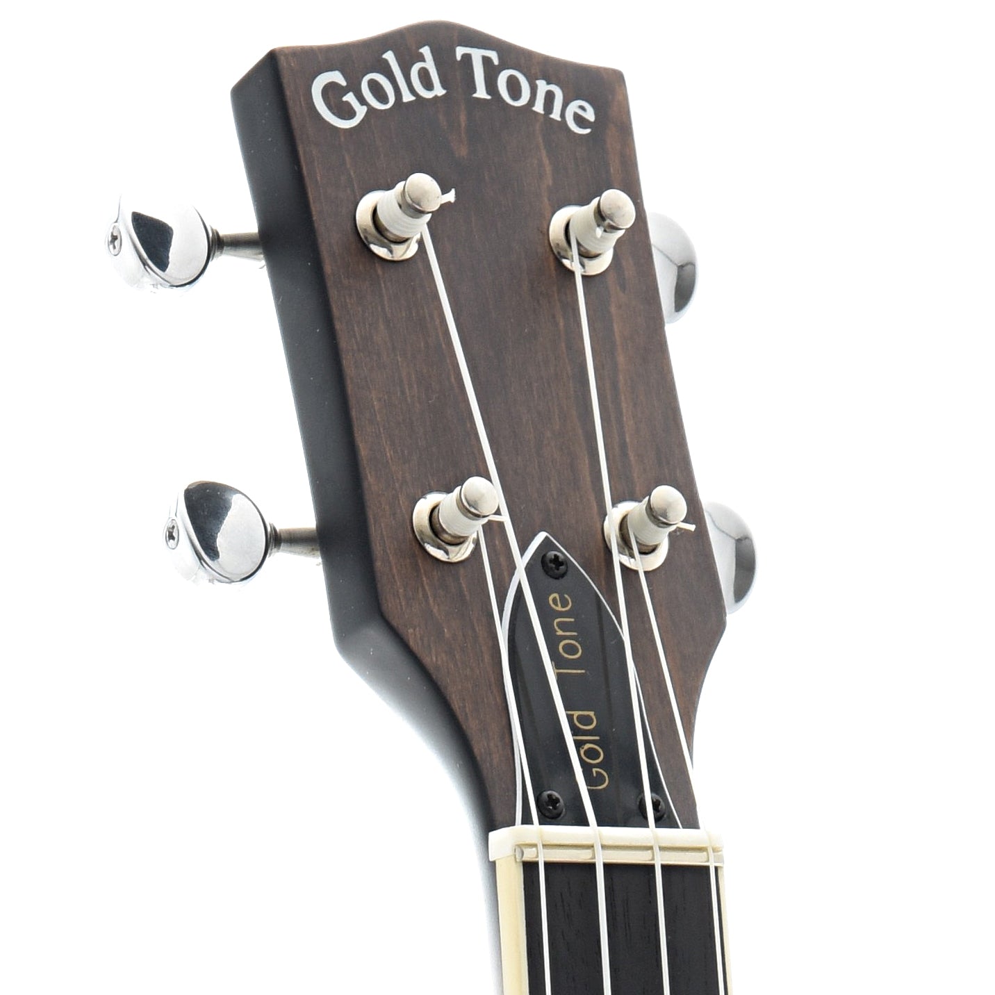 Front Headstock of Gold Tone Tenor Banjo Ukulele