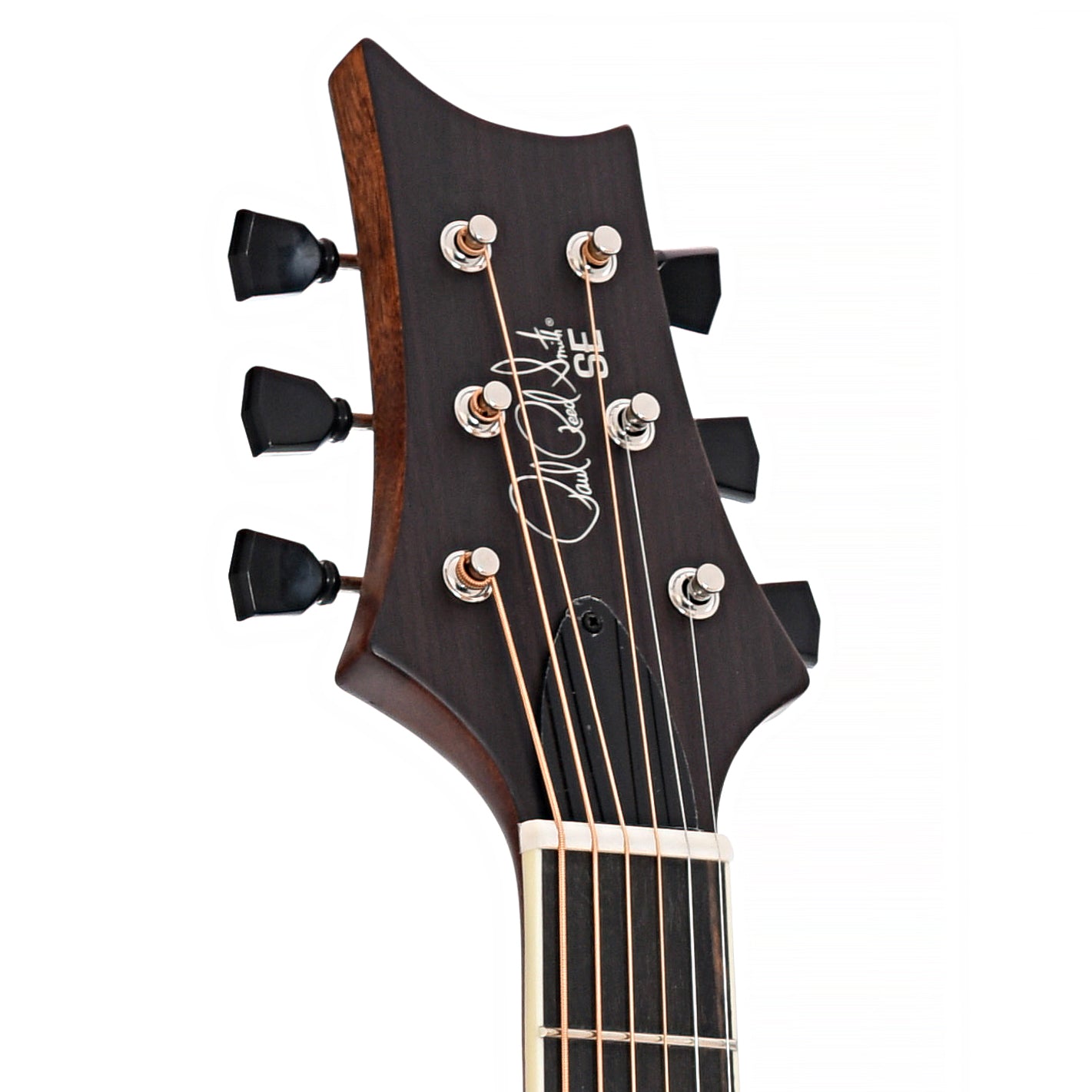 Front headstock of PRS SE P20E Parlor Acoustic / Electric