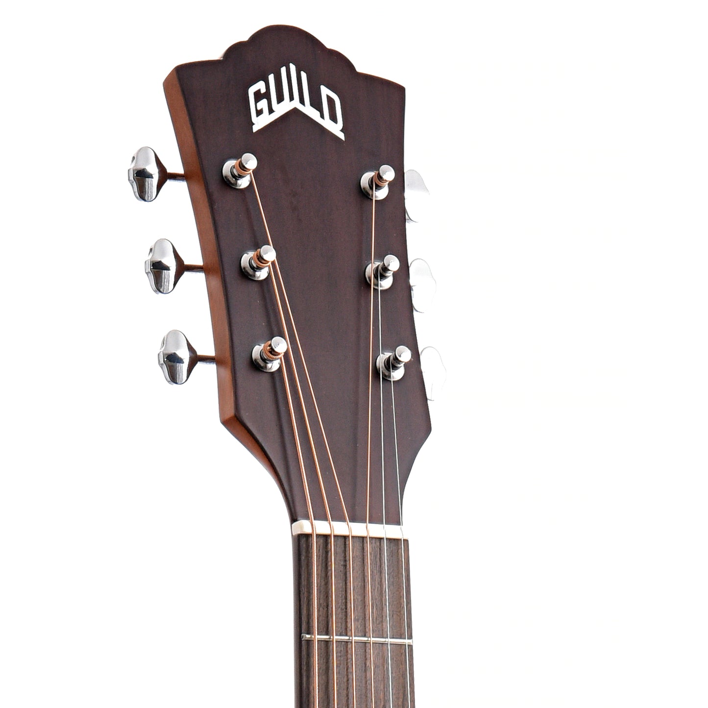 Front Headstock of Guild F-240E Archback Jumbo Acoustic Guitar