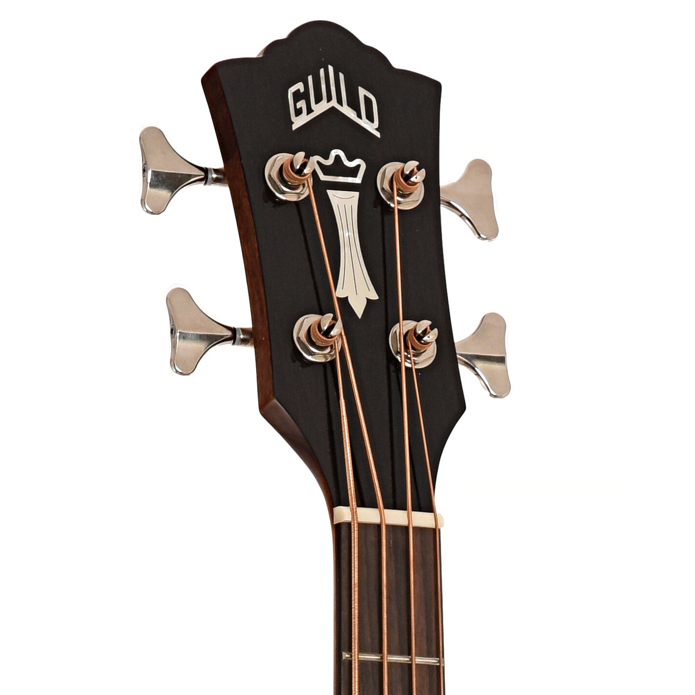 Front headstock of Guild Westerly Collection B-140E Acoustic Bass