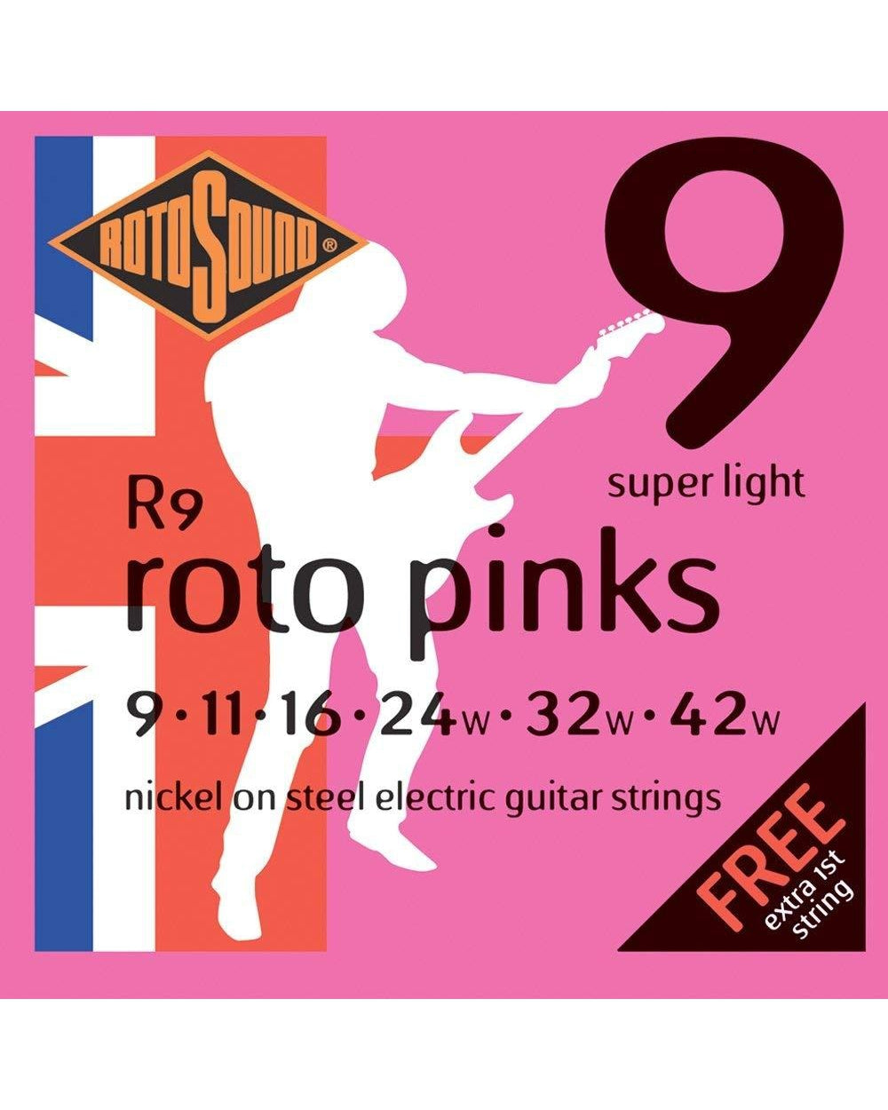 Image 2 of Rotosound R9 Roto Pinks Super Light Gauge Electric Guitar Strings - SKU# RS009 : Product Type Strings : Elderly Instruments