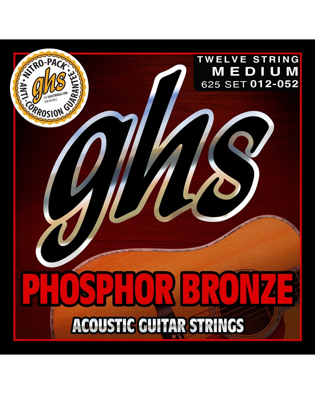 Image 1 of GHS 625 Phosphor Bronze 12-String Medium Gauge Acoustic Guitar Strings - SKU# 625 : Product Type Strings : Elderly Instruments