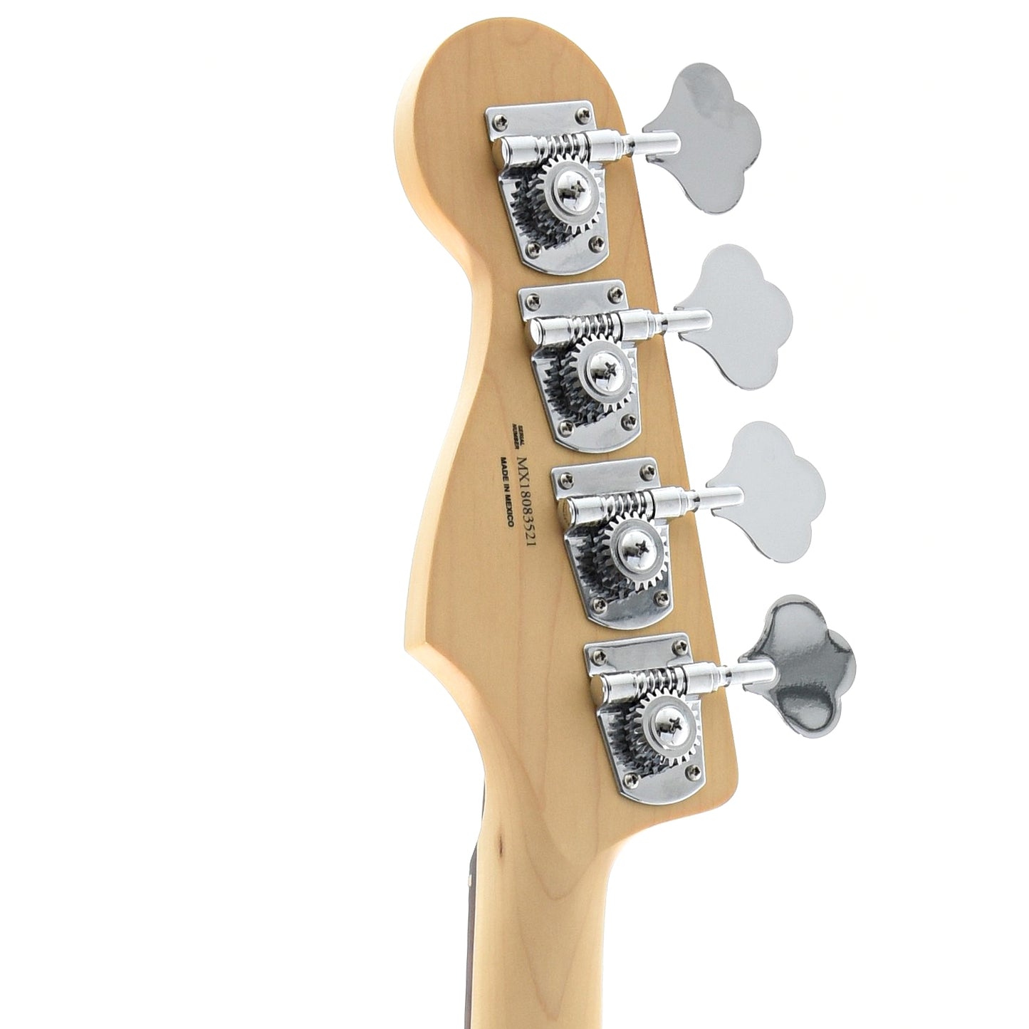 back headstock of Fender Player Jazz Bass Fretless, 3 Color Sunburst