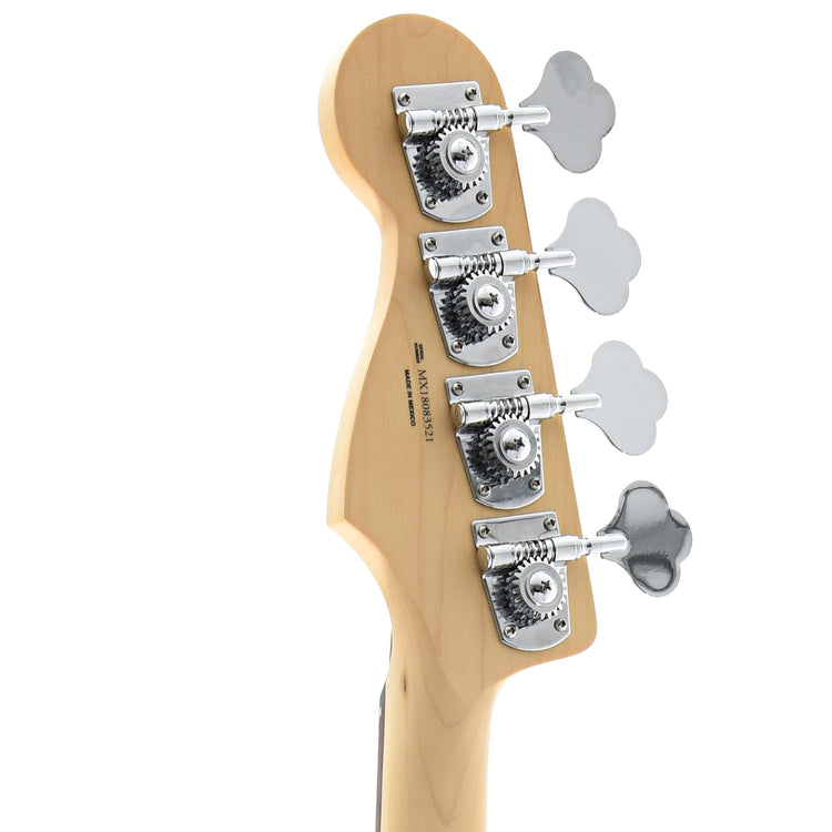 back headstock of Fender Player Jazz Bass Fretless, 3 Color Sunburst