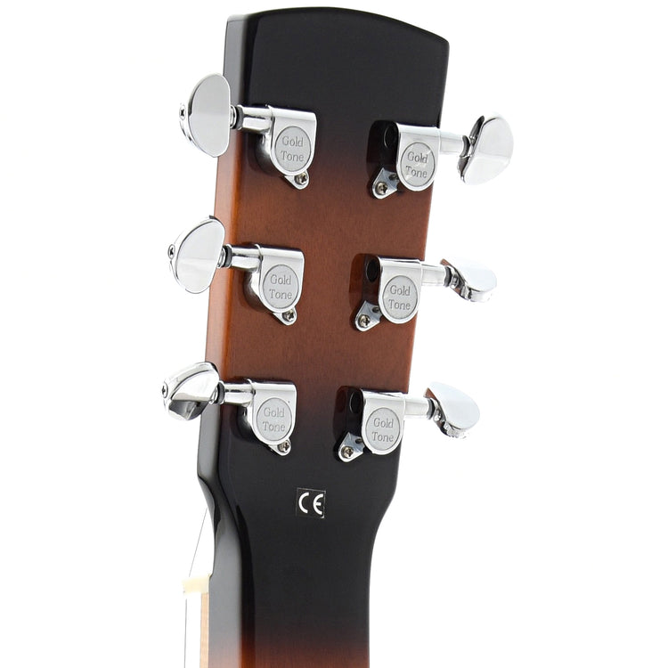 Back Headstock of Beard Gold Tone PBS-M Solid Mahogany, Squareneck Resonator Guitar 