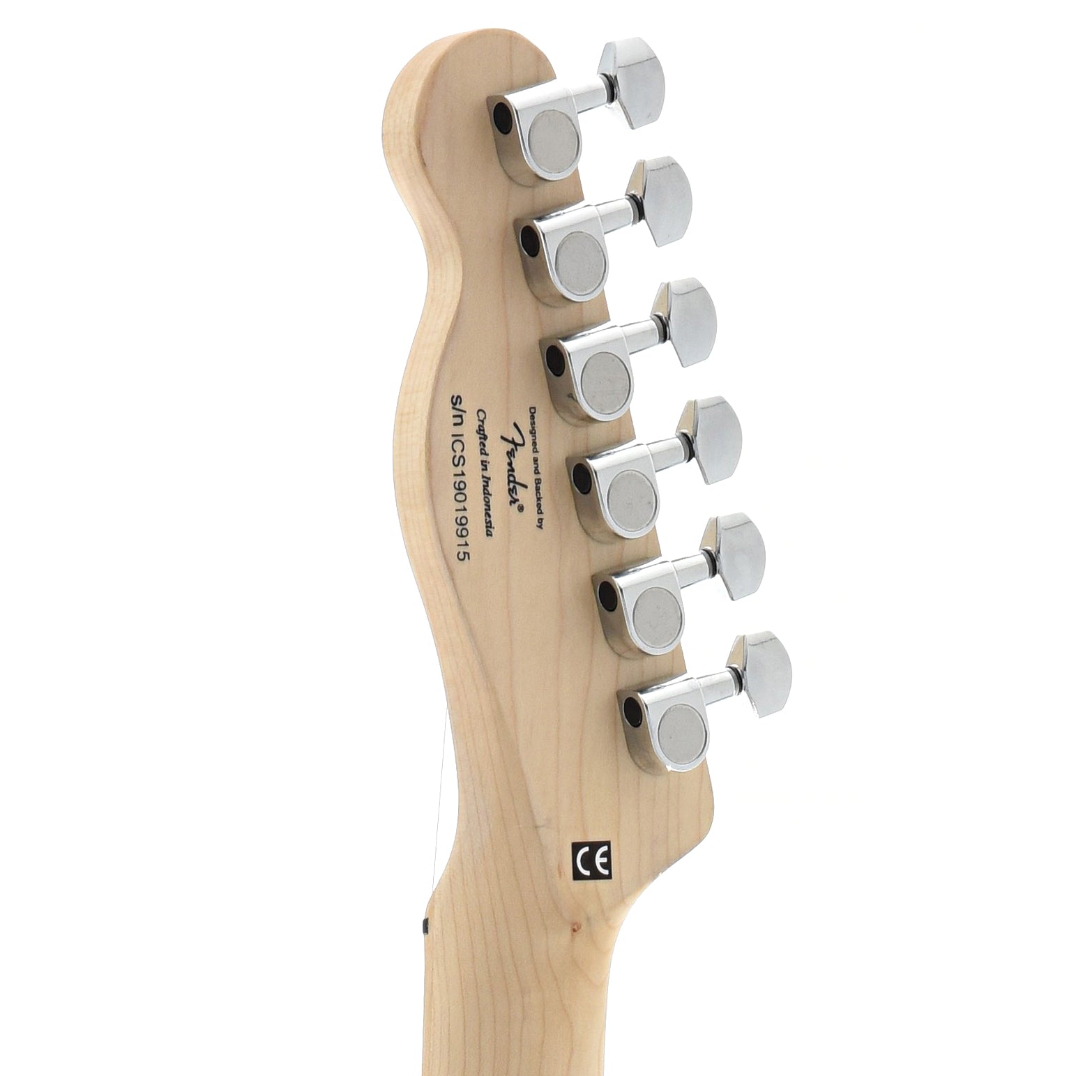 Back headstock of Squier Affinity Telecaster